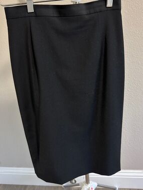 Theory Black wool midi skirt